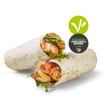 Vega crunchy chicken wrap