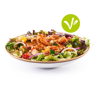 Vega hete kip salade