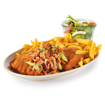 BBQ chicken varkensschnitzel menu